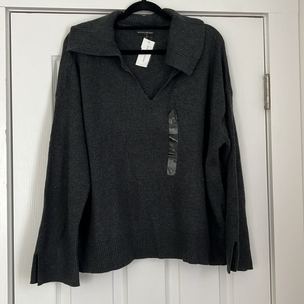 Banana Republic JOHNNY-COLLAR PULLOVER SWEATER - Picture 5 of 6